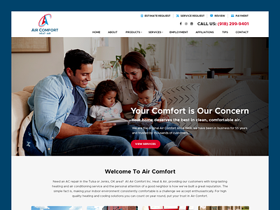 Air Comfort // Web Design ac air air conditioner air conditioning aircon commercial cooling geothermal heat heating residential service web design