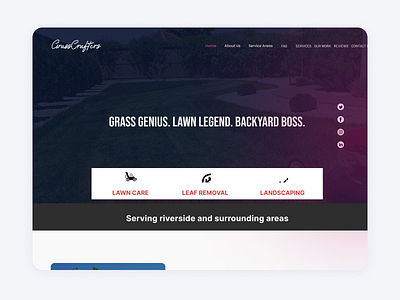 GrassCrafters website lawn service branding design graphic design ui ux website
