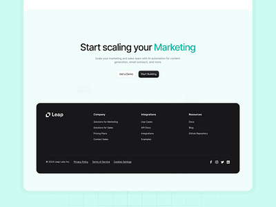 Footer Landing Page ai automation footer footer design landing landing page page saas webdesign website