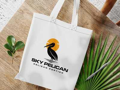 SKY PELICAN LOGO animal bird bird logo branding design graphic design illustration logo