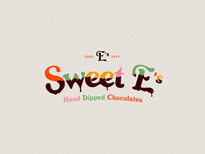 Sweet E's Hand Dipped Chocolates branding chocolate design graphic design illustration logo type type lock up vector wordmark