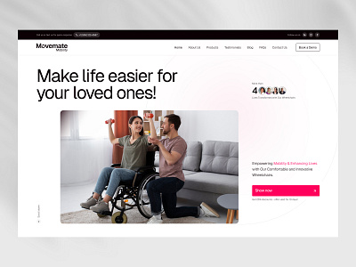 Movemate mobility - Homepage concept for mobility equipment. clean high conversion homepage landingpage landingpagedesign minimal mobility modern webdesign webflow website websitedesign