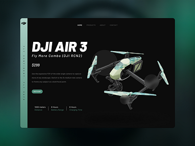 DJI AIR 3 Drone Landing Page 3d animation branding home page interaction design landing page logo motion graphics ui ui ux user experience user iterface ux design visual design