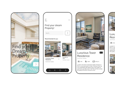 Luxury Real Estate Mobile App Design Concept app design minimal ui ux uxdesign
