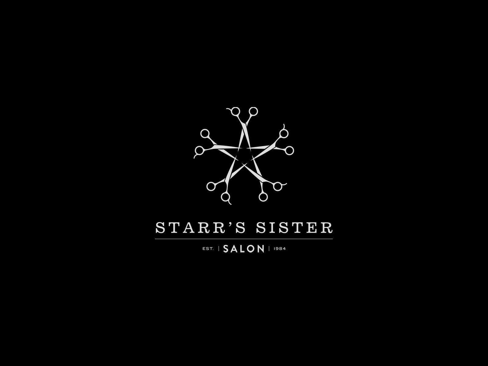Starr's Sister Salon branding design graphic design identity illustration logo negative space salon scissors star vector