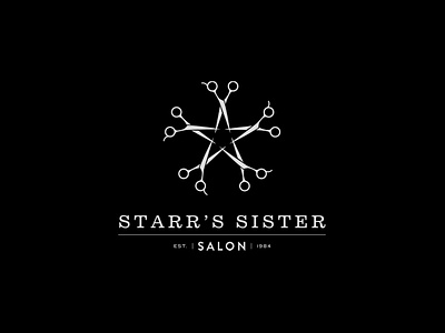 Starr's Sister Salon branding design graphic design identity illustration logo negative space salon scissors star vector