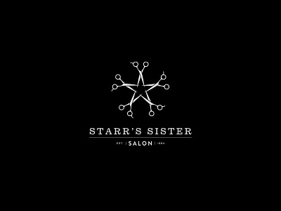 Starr's Sister Salon branding design graphic design identity illustration logo negative space salon scissors star vector