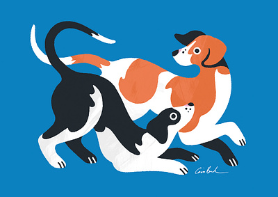 Max & Dottie animal colourful commision cute dog illustration minimal pet pet portrait playful