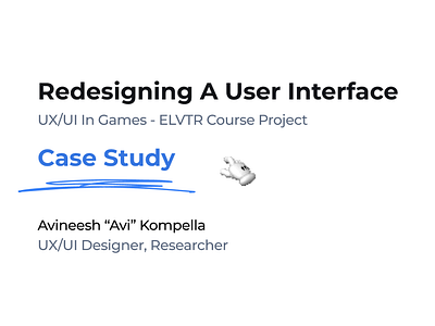 UX/UI In Games - ELVTR Course Project design game ui ux