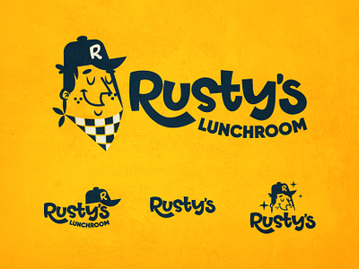 Rusty's lunchroom branding burger design eatery icon illustration logo lunch mark restaurant retro wordmark