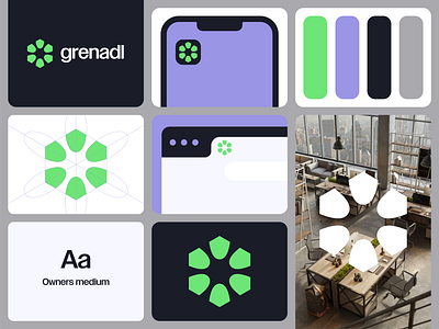 grenadl visual identity app icon branding fintech logo