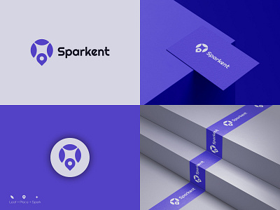 Sparkent Logo abstract brand identity branding brilliance ecommerce business energy graphic design intelligence leaf locator logo logo design logo designer modern logo spark spark logo star start up success transport