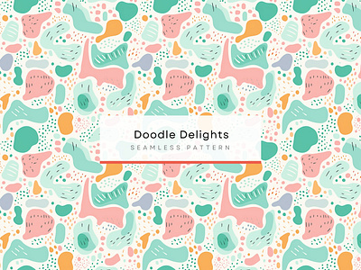 Doodle Delights, Wavy Seamless Patterns 300 DPI, 4K • abstract pastel pattern • calming doodle patterns • child friendly fabric designs • colorful theme illustrations • curves and doodles background • fun pastel wallpaper • light teal cheerful wallpaper • simple shapes childrens design