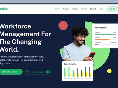 Task Management SaaS Landing Page business crm employee hr hrms management saas saas landing page saas product saas website schedule scheduling software software design task task management ui design web design website