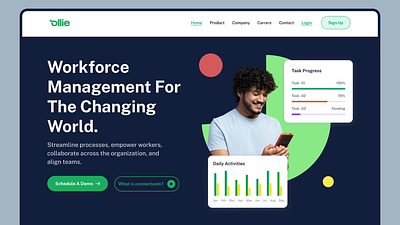 Task Management SaaS Landing Page business crm employee hr hrms management saas saas landing page saas product saas website schedule scheduling software software design task task management ui design web design website