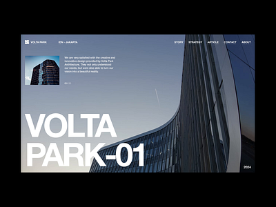 Volta Park - Architecture Landing Page agency animation architecture build building company construction landing page motion graphics page real estate ui uidesign uiux web web design