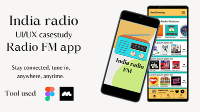 India radio app UI/UX case study accessibility and usability android audio player ui color scheme and branding graphic design interactive user interface media player interface mobile app mobile interface navigation design radio app responsive design streaming app design typography and iconography ui user centered design user experience design ux visual design wireframes and prototyping