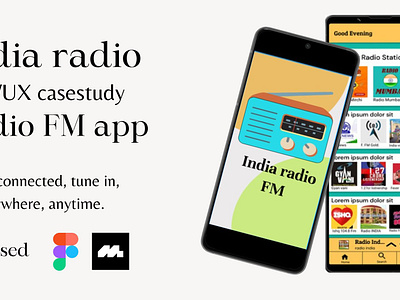 India radio app UI/UX case study accessibility and usability android audio player ui color scheme and branding graphic design interactive user interface media player interface mobile app mobile interface navigation design radio app responsive design streaming app design typography and iconography ui user centered design user experience design ux visual design wireframes and prototyping