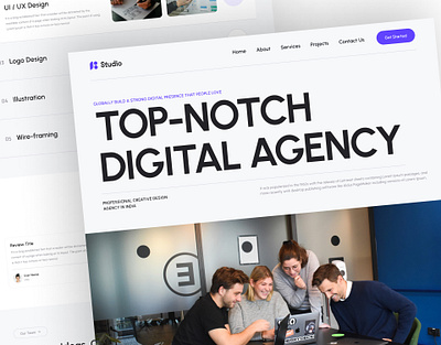 Digital Agency Landing Page itcompany mobile app design screen design ui uidesign webdesign
