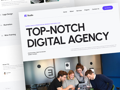 Digital Agency Landing Page itcompany mobile app design screen design ui uidesign webdesign