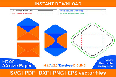 Plain Mini Gift Packaging Envelope box box die cut branding design dieline illustration packaging packaging design vector