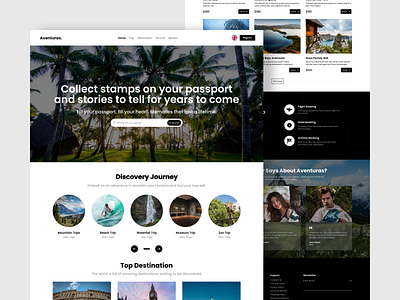 Aventuras. - Travel Website travel travelwebsite ui uiux ux webdesign website