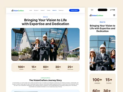 Construction Company - About us page design figma figmadesign landing page ui web design website