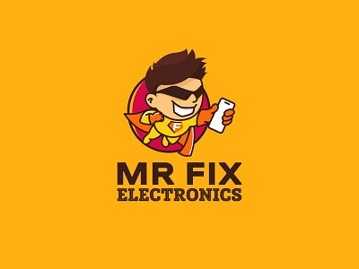 Logo MR FIX electronics. Сell phone & computer repair brandbook branding design electronics fix graphic design hero illustration logo logo fix logo hero logo phone logo repair mr mr fix repair typography ui ux vector