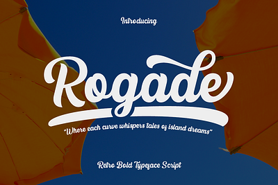 Rogade - Retro Groovy Script Font bold font fun groovy retro script summer typeface typography vintage