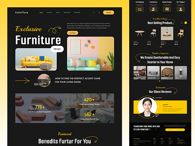 Furniture Landing Page Website architecture company decor design furniture home home page interior interior design landing page modern ui ux web website website design