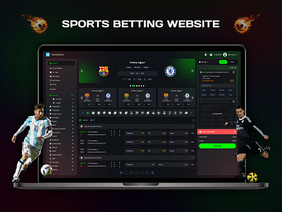 Sports Betting Web and App betting dark theme footboll live betting live soccer live sports livefootball soccer sports sports betting ui uiux ux web page