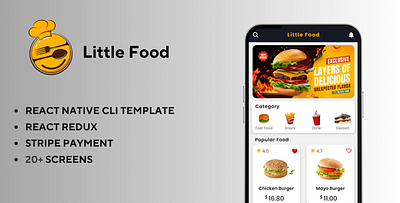 Little Food React Native Theme Design design ecommerce food app food app theme little food react native theme ui ux