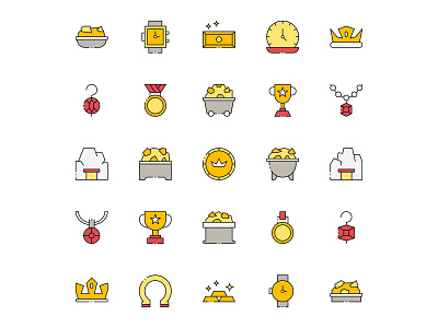 Colored Gold Icons free download free icon freebie gold gold icon icon set icons download illustration illustrator vector design vector download