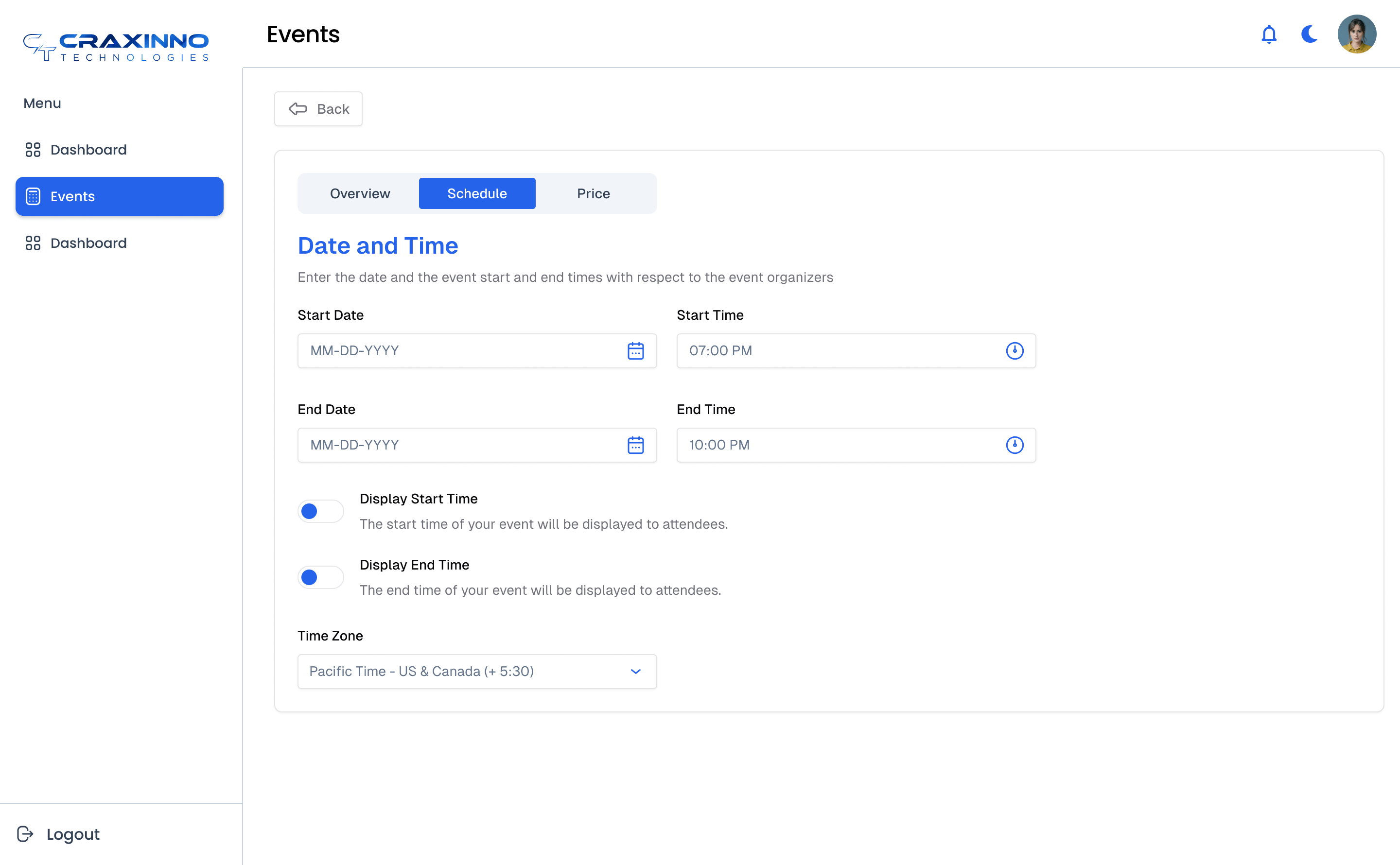 Create Event craxinno craxinnotechnologies create event design event event creation figma design graphic design ui