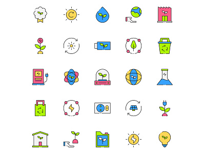 Green Energy Biofuel Icons enviroment free download freebie green energy icon design solar vector download