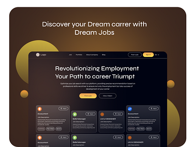 Dream Jobs (Job Portal UI/UX Design) branding figma expert hiring hiring portal job portal job portal design job portal ui design product design ui uiux ux ux research