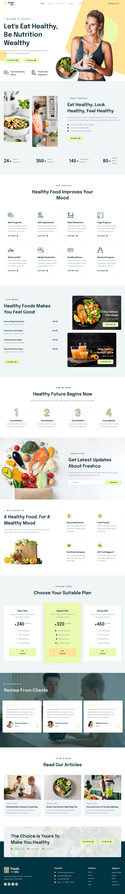 Nutrition Website concept B branding design graphic design ui ux website wordpress