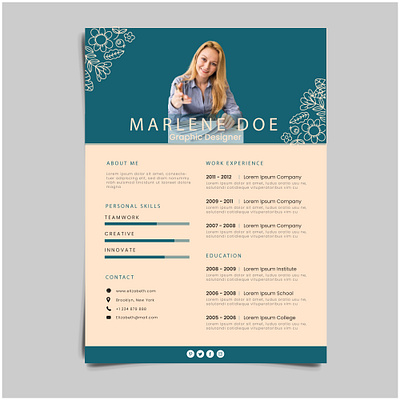 Modern Minimal Resume Design 3d animation branding cv cvtemplate cvwriting design graphic design illustration logo minimalresume modern modernresume motion graphics professionalresume resume resumewriting template ui vector