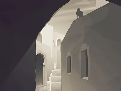 rue berbère affinity designer building cat morocco narrow lane