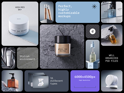 Kaolin Cosmetics Mockups bento bento grid branding cosmetics mockups download free freebie mockup psd