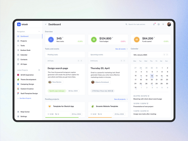 SaaS Dashboard design admin agile app crm dashboard design system figma inspiration kanban page product product design project management saas sketch app ui ui design ui kit ux widget