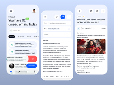 Gmail Mobile App Concept ai app branding clean compose concept creative gmail google ios mail message mobile rebrand reconcept technology ui user user experience ux