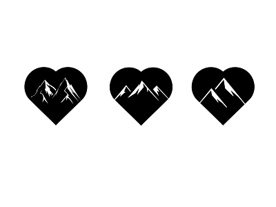 mountains hearts climb everest heart hiking logo love minimal mountain mountains