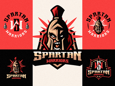 Spartan Warriors Logo branding design graphic design identity illustration logo mark spartan tshirt vector