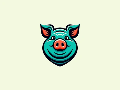 Happy Pig Logo animal branding cartoon character design emblem farm happy icon identity illustration kids logo mark mascot pig pork sports symbol vector