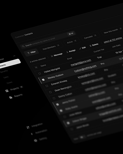 SaaS CRM Dashboard- Contacts crm dashboard saas ui