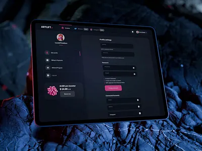 Account Settings | Artlift account settings dashboard profile tablet application tablet design