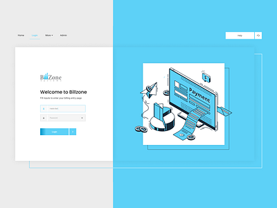 BillZone Dashboard Login blue dashboard design graphic design login ui ux