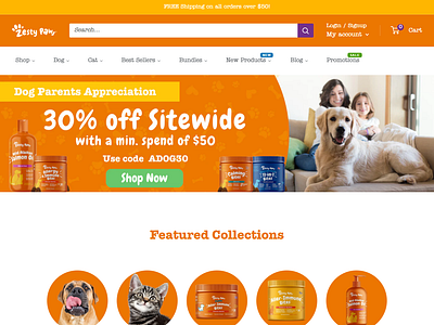 Pet Supplement website branding elementor pro pet pet helth pet supplements for allergies pet suppliment web design wordpress website