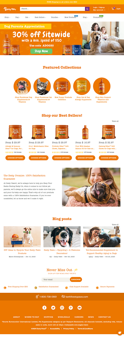 Pet Supplement website branding elementor pro pet pet helth pet supplements for allergies pet suppliment web design wordpress website